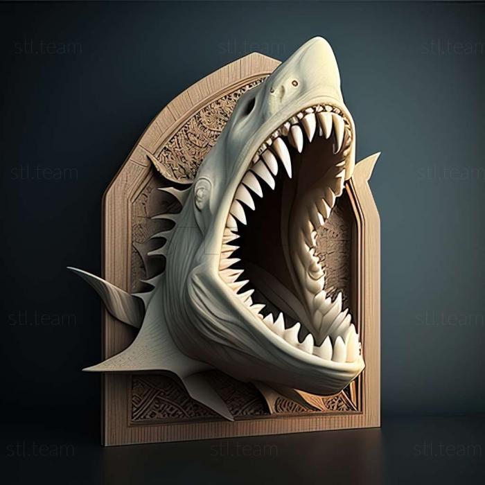 3D модель Челюсти большой белой акулы (STL)